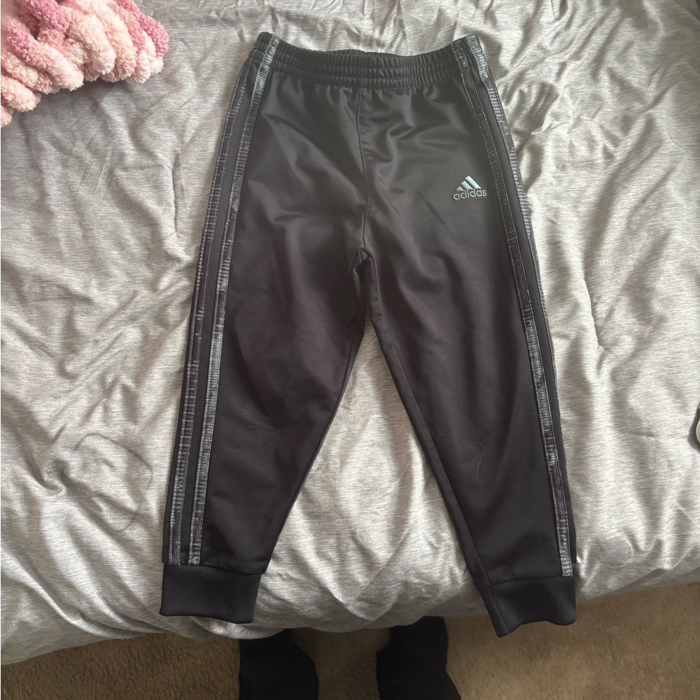 adidas Black Kids Athletic Joggers with Logo